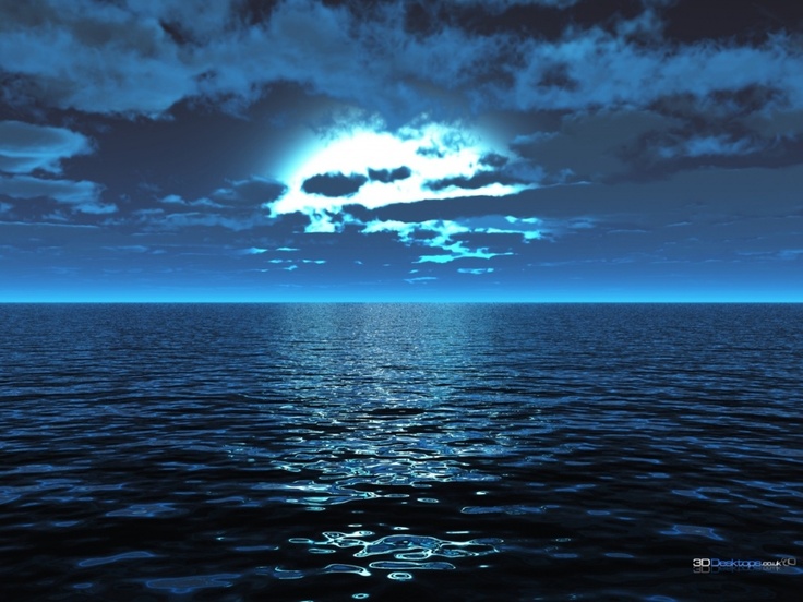 the sun shines brightly through clouds over the ocean on a clear day with blue water