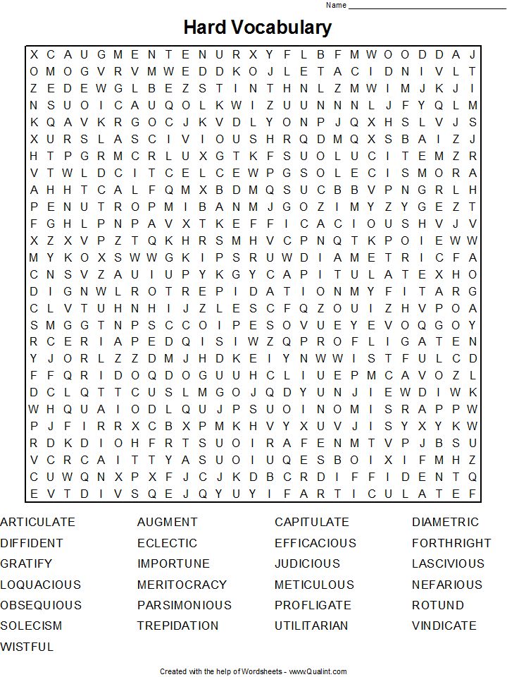 Advanced Word Search Printable