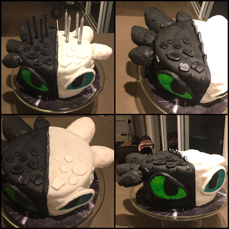 Night fury light fury cake | Cake, 9th birthday cake, Dragon cake