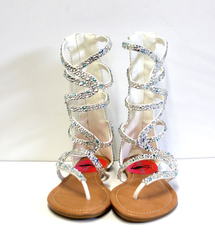 Silver Crystal Gladiator Sandal Silver Gladiator Sandals, Lotr Wedding, Cheap Sandals, Flat Gladiator Sandals, Crystal Sandals, Kawaii Stuff, Bridal Heels, Crystal Shoes, Silver Sandals