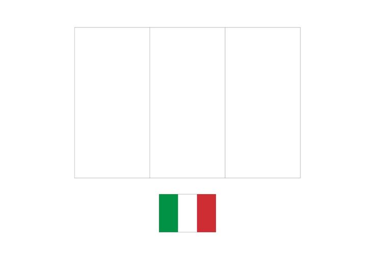 the flag of italy is shown in red, white and green