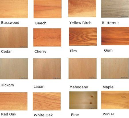 the different types and colors of wood