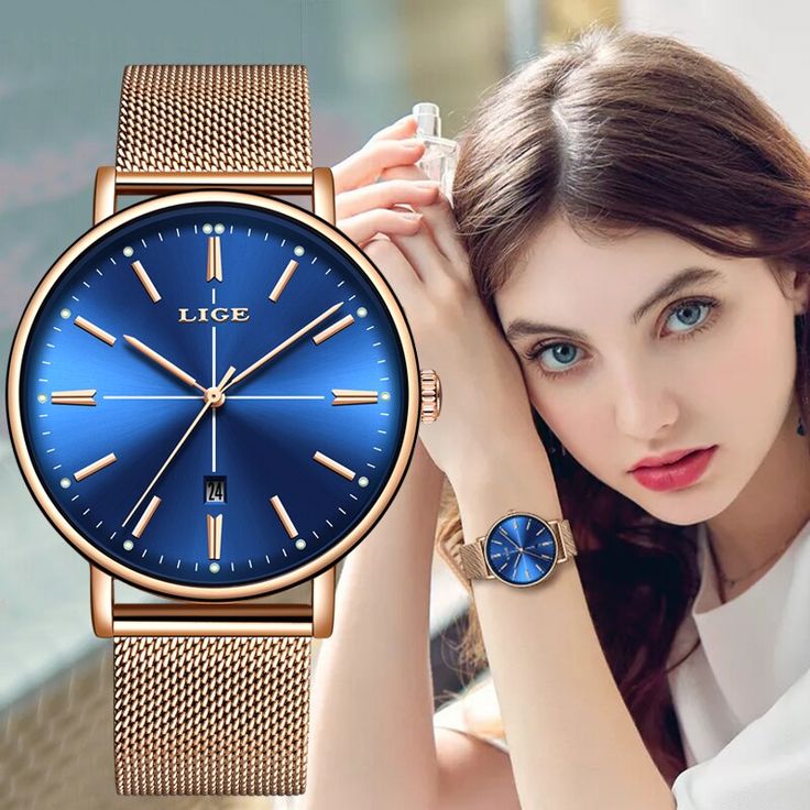 2019 LIGE New Rose Gold Blue Table Womens Business Quartz Watch Ladies Brand Top Luxury Ladies Watch Girl Clock Relogio Feminino Cold Water Shower, Womens Business, Watches Women, Fashion Watch, Blue Table, Luxury Timepieces, Mens Fashion Classy, Stainless Steel Mesh, Watches Women Fashion