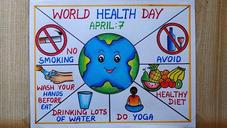 a poster with the words world health day written in different languages and pictures on it