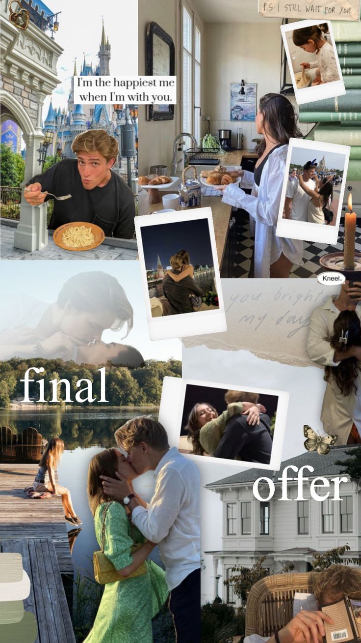 a collage of photos with the words final offer written on them and people eating