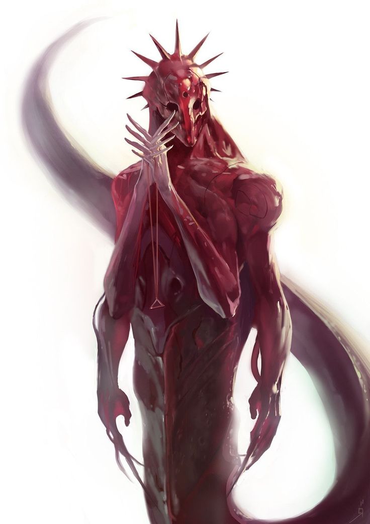 an image of a red demon with horns on it's head