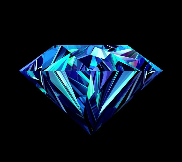 a blue diamond on a black background