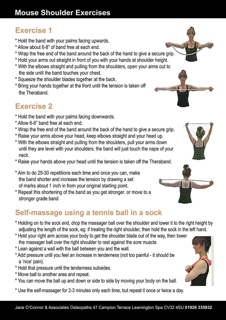 a poster describing how to do an exercise for the shoulders and arms with instructions on it