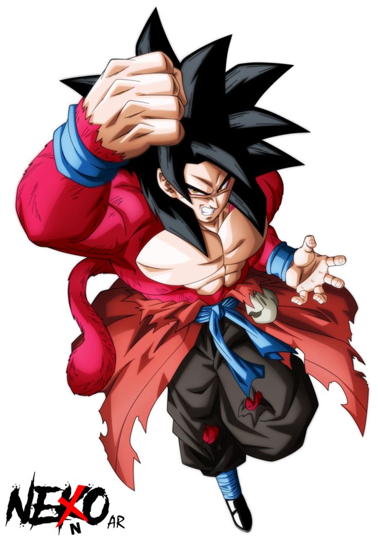 a cartoon character with black hair and red shirt holding his fist up in the air