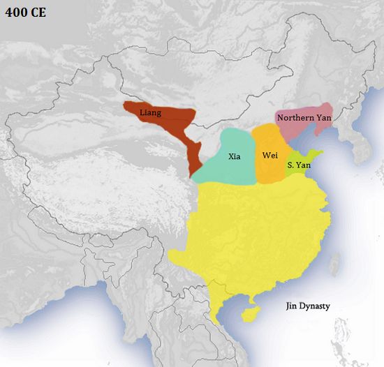 Jin Dynasty (265-420), Eastern Jin (317-420) in 400 | China map ...