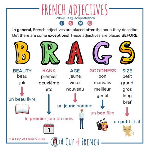 #french adjectives | French adjectives, French language lessons, French ...