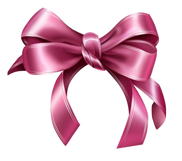 a pink bow on a white background with clipping for text or image in the bottom right corner