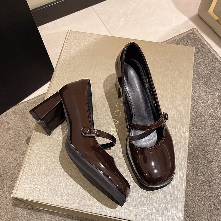 Shipping: Worldwide Express Shipping AvailableDelivery time: 7-15Days Fast ShippingReturns: Fast refund, 100% Money Back Guarantee. Oxford Shoes Style, Zapatos Mary Jane, Mary Jane High Heels, Dr Shoes, Black Chocolate, Square Toe Shoes, Shoe Cover, Color Season, Womens Mary Janes