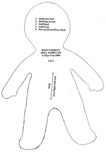 a paper doll with measurements for the body and head