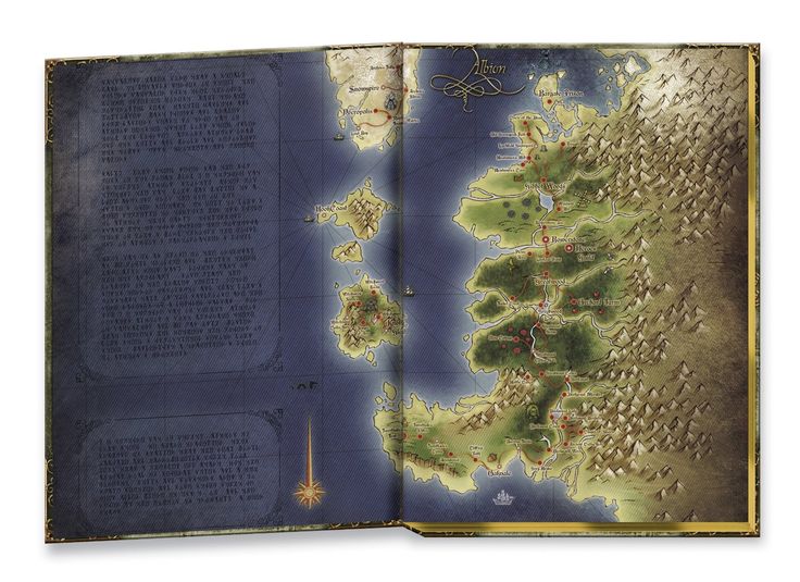 an open book with a map on it