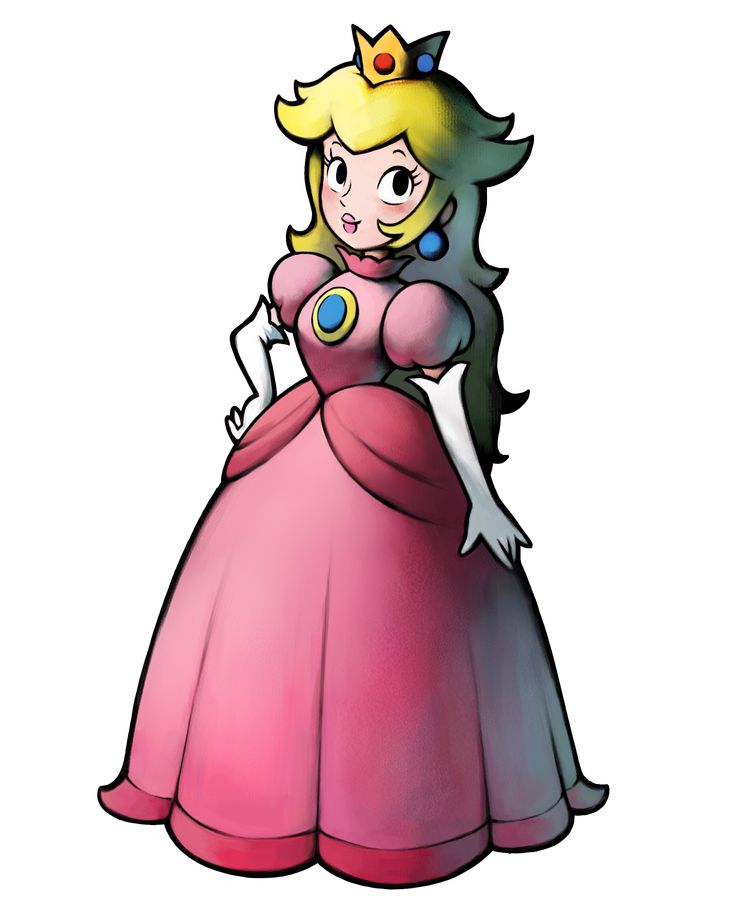 the princess peach in her pink dress