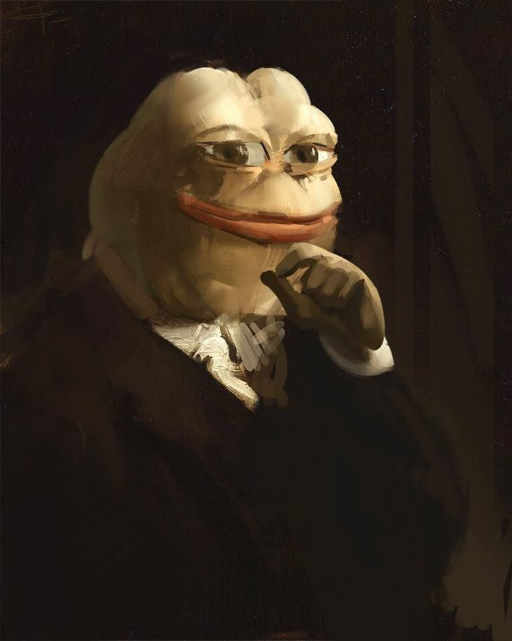 a poster with an image of a frog wearing glasses