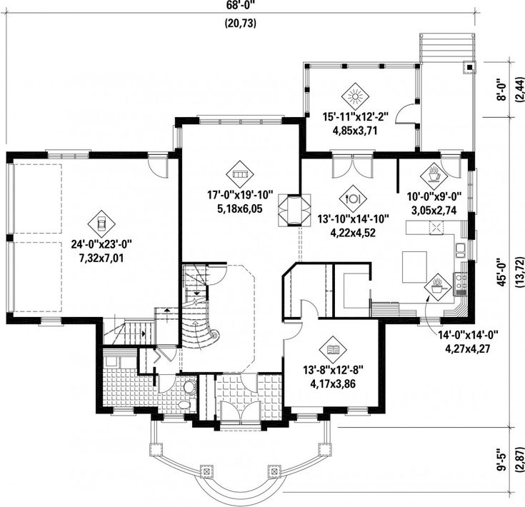 Plan image used when printing House plans, Two storey