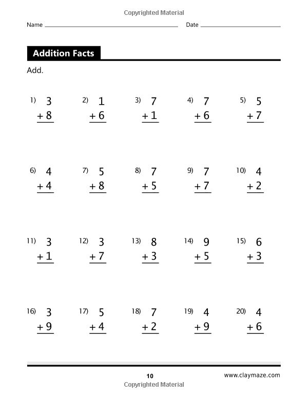 Big Book of Math Practice Problems Addition and Subtraction: Single ...