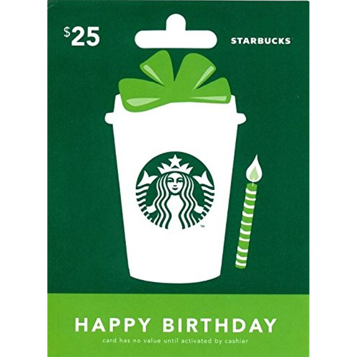 starbucks happy birthday card with the starbucks logo