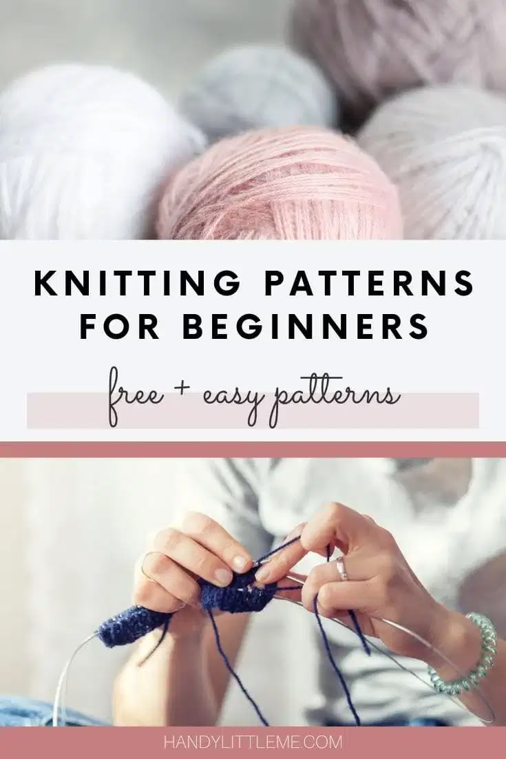 two photos with text that says knitting patterns for beginners