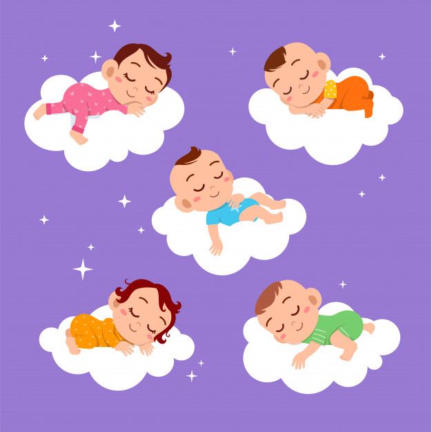 Premium Vector | Baby sleep on cloud set | Baby sleep, Baby drawing ...