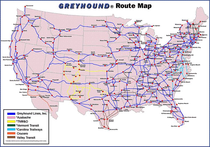 Map Of Greyhound Bus Routes