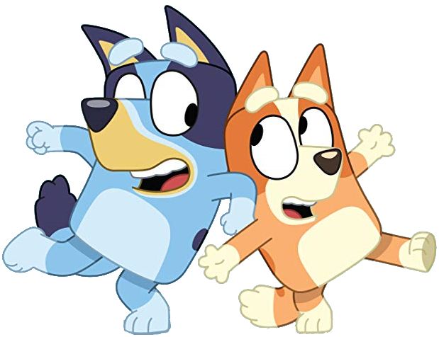 two cartoon dogs are dancing together with each other