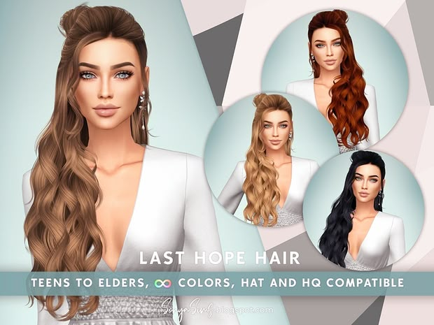 Last Hope Hair NOW PUBLIC | Patreon in 2023 | Sims hair, Sims 4, Free ...