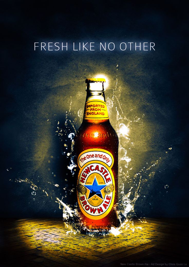 a beer bottle with water splashing around it and the caption reads fresh like no other