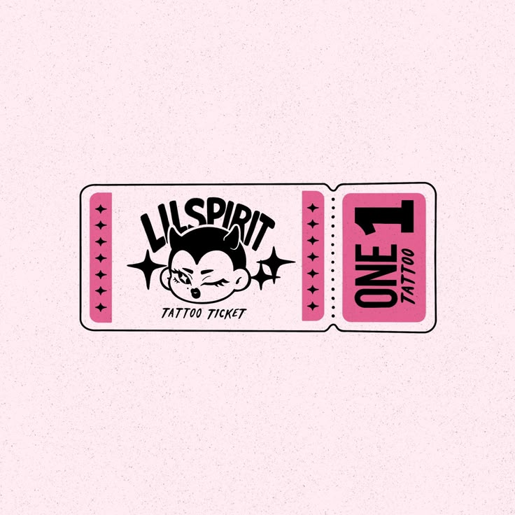 two pink tickets with the words lispritt tattoo ticket on them