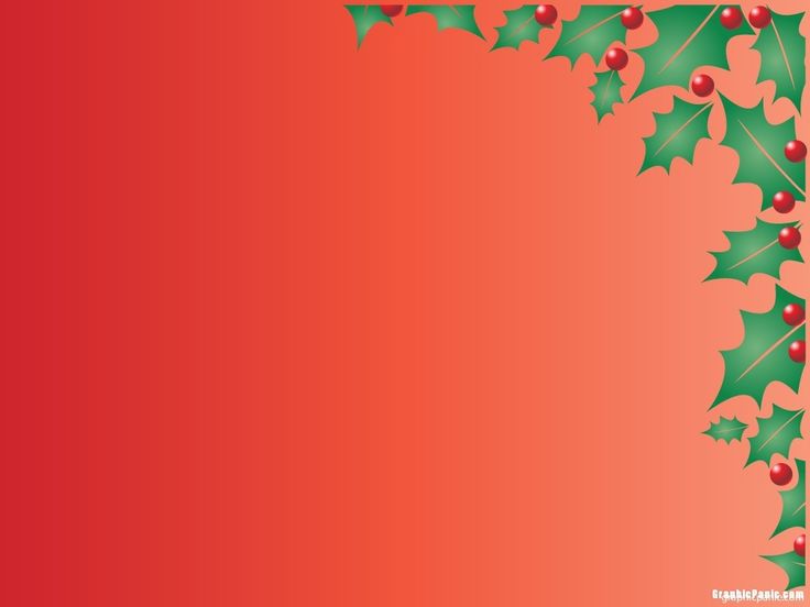 a red and green christmas background with holly leaves