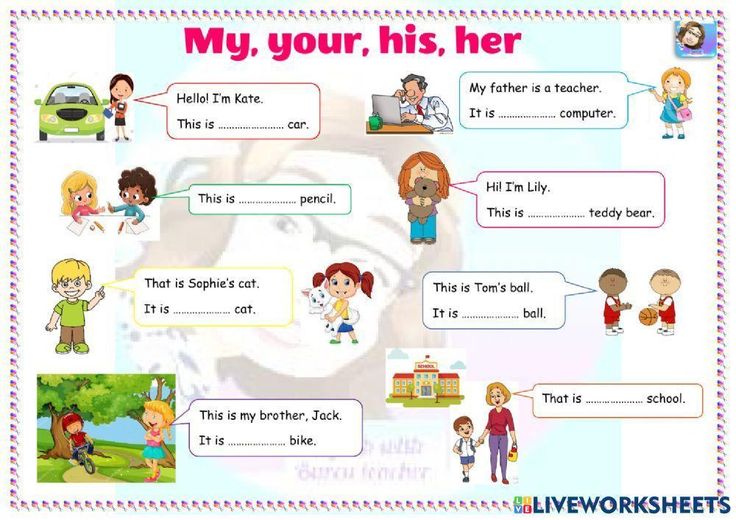 My, your, his or her? | Possessive adjectives, Possessive pronoun ...