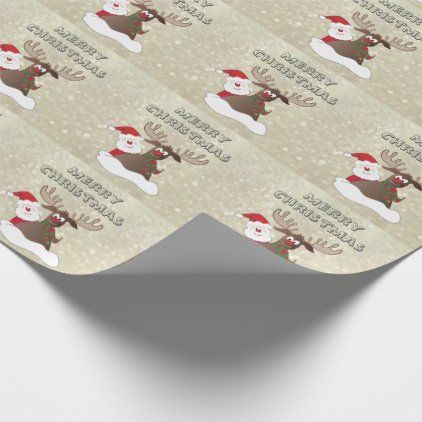 Funny Santa and Reindeer Wrapping Paper