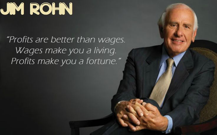 a man sitting in a chair with his arms crossed, and the quote john rohn on it