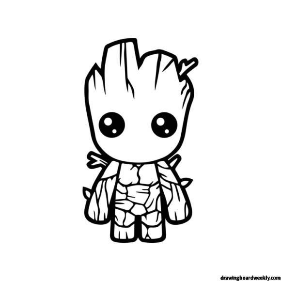 20+ Baby Groot Coloring Page Free