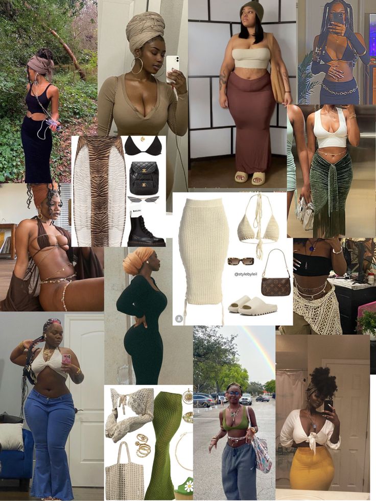 Carefree Fashion, Outfits Black Women, Spiritual Fashion, Boho Fits, Outfits And Accessories, Mode Hippie, Earthy Outfits, Black Femininity, Looks Street Style