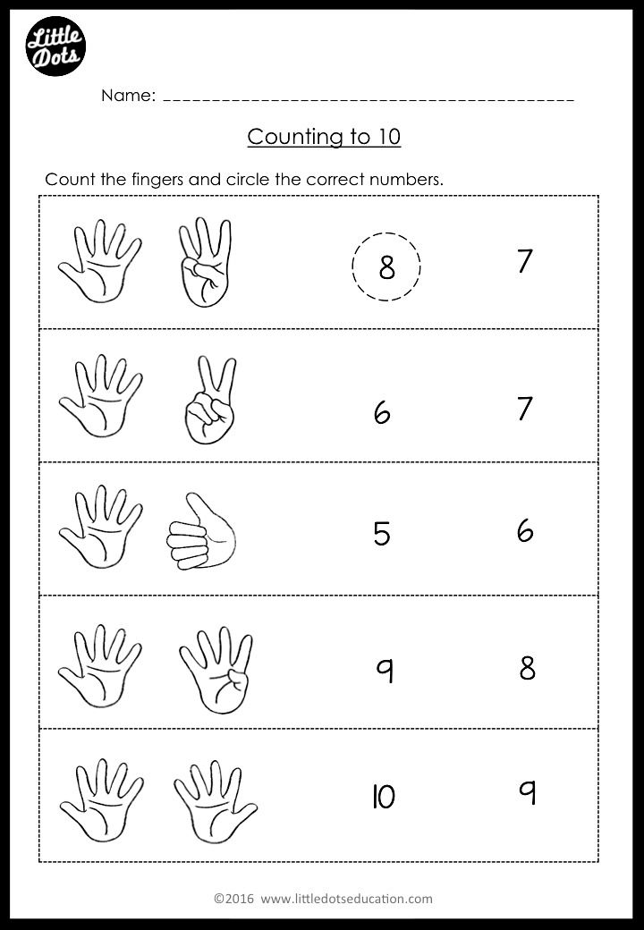 Printable Pre K Math Worksheets