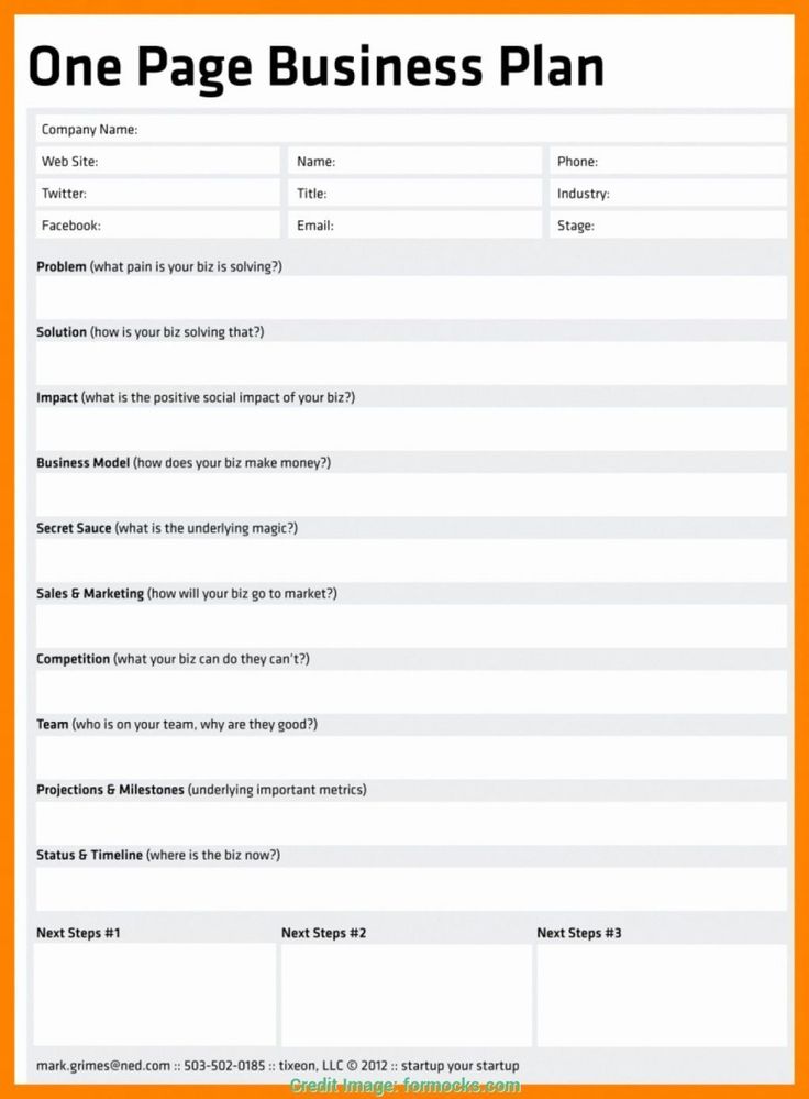 a one page business plan is shown in an orange frame with the words,'one page business plan '