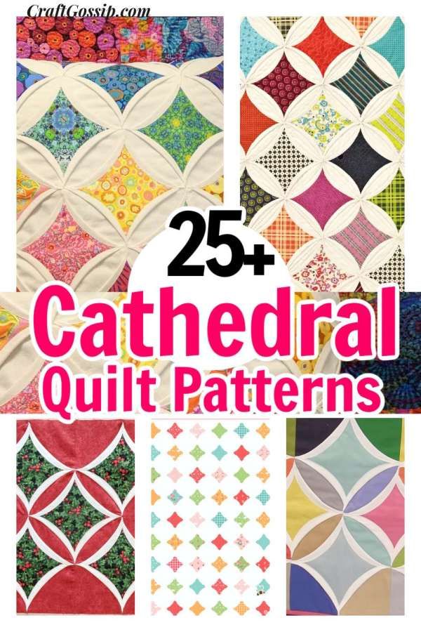 the cover of 25 cathedral quilt patterns