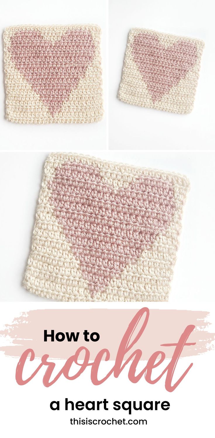 how to crochet a heart square for valentine's day or any special occasion