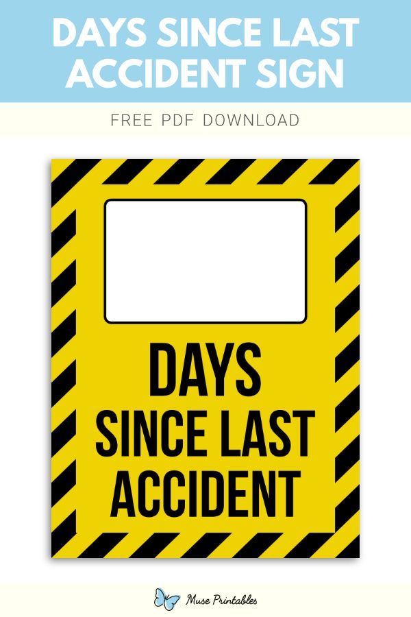 a yellow and black sign that says days since last accident