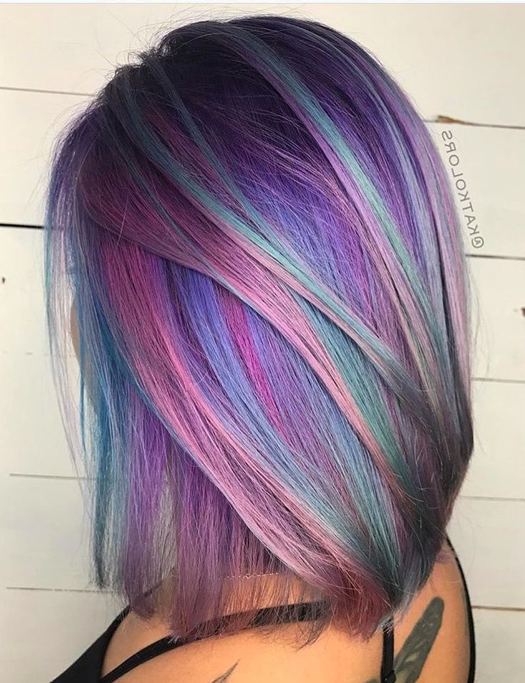 50 Trending Hair Colors Combinations Black Cherry Hair, Pulp Riot Hair Color, Mermaid Hair Color, Pulp Riot Hair, Rainbow Hair Color, Bright Hair, Trendy Short Hair Styles, Mermaid Hair, Cool Hair Color