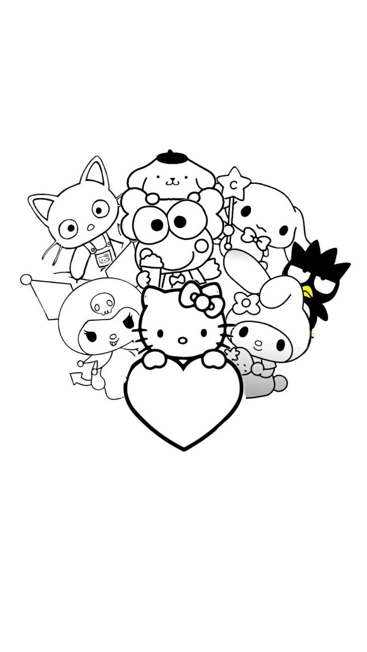 Dibujo de: Hello Kitty, Kuromi, Chococat, My Melody, Keroppi ...