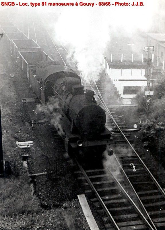 SNCB - Locomotive type 81 manoeuvre à Gouvy - 08/1966 - Photo: J.J.B ...