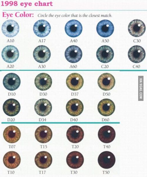 Which ones do you have? I have close to T10. | Cores de olhos, Carta de ...