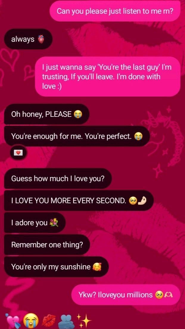 some text messages are being used to describe what they're talking to each other