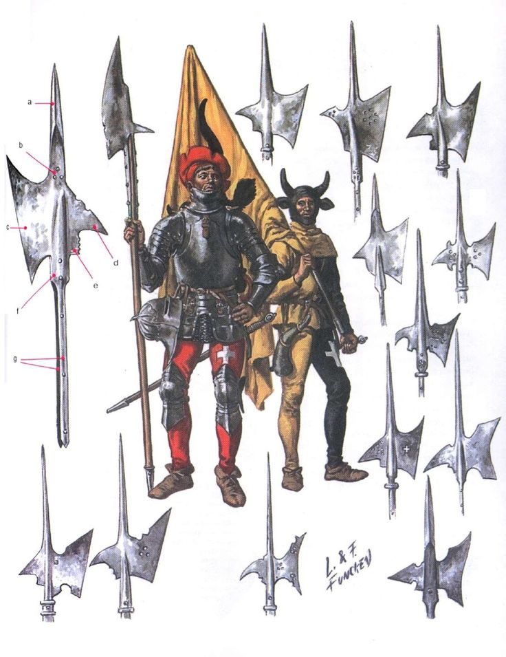 two men in armor standing next to each other with swords and shields on their shoulders