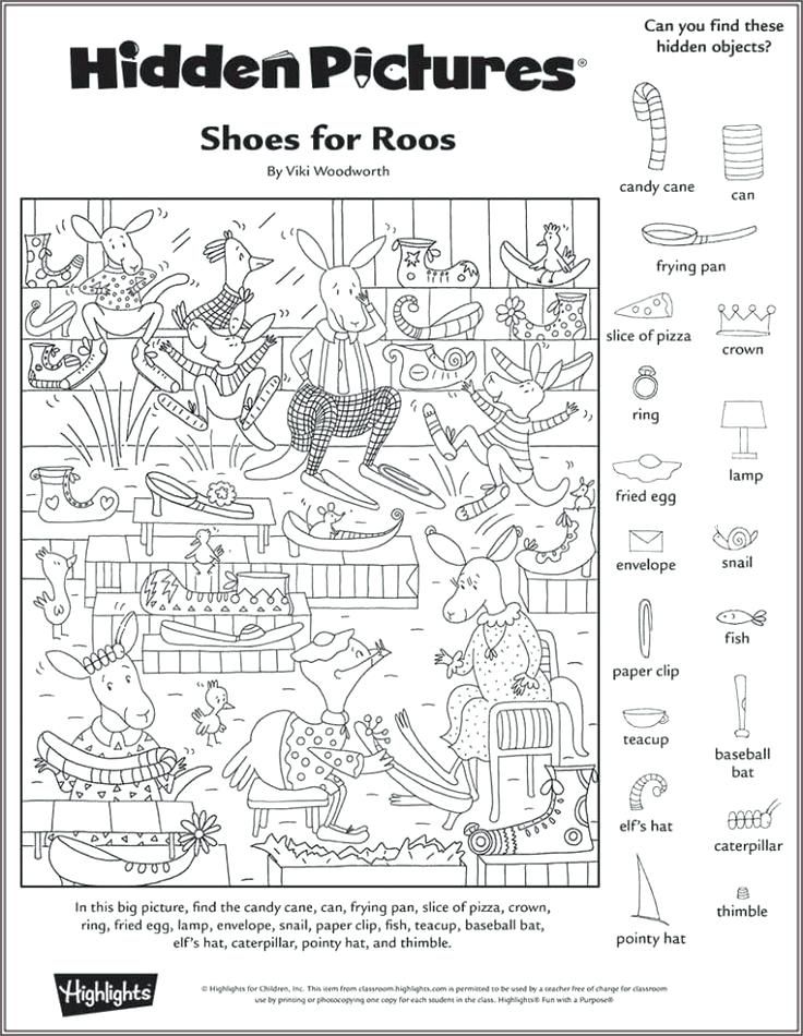 the hidden pictures worksheet for kids