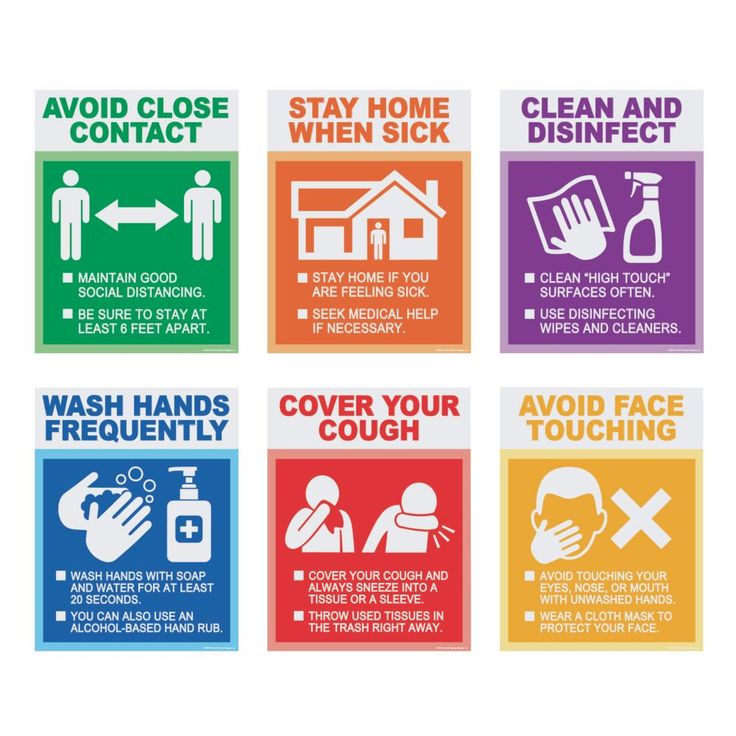 four different types of signs that say to avoid the spread of disinfection